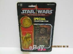 Vintage Star Wars POTF LUMAT LAST 17 Carded Action Figure 92 Back EWOK COIN