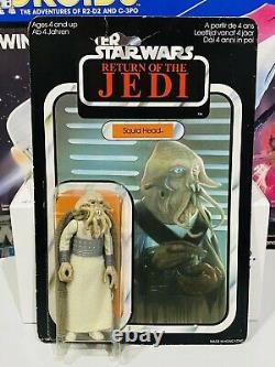 Vintage Star Wars Palitoy 65b Squid Head Carded Figure Moc Double Stemmed Bubble