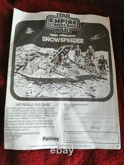 Vintage Star Wars Palitoy Snowspeeder 1980 Empire Boxed Instructions See Details