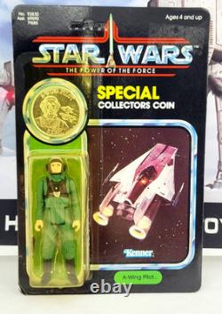 Vintage Star Wars Power Of The Force A-Wing Pilot Last 17 MOC Unpunched