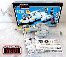 Vintage Star Wars ROTJ Y Wing Fighter All Parts + New Repro Box + Stickers