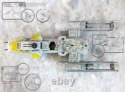 Vintage Star Wars ROTJ Y Wing Fighter All Parts + New Repro Box + Stickers