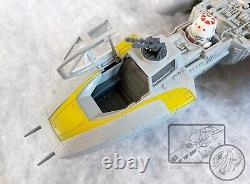 Vintage Star Wars ROTJ Y Wing Fighter All Parts + New Repro Box + Stickers