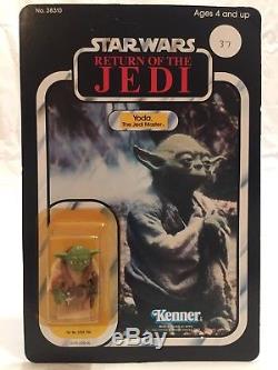 Vintage Star Wars ROTJ Yoda MOC, The Jedi Master, Unpunched 77, by Kenner