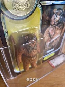 Vintage Star Wars Romba Y85 AFA not UKG With Collector Coin Damaged Bubble