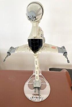 Vintage Star Wars Rotj B-Wing Fighter Vehicle & Acrylic Stand Complete Original