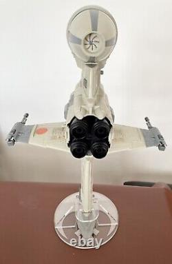 Vintage Star Wars Rotj B-Wing Fighter Vehicle & Acrylic Stand Complete Original