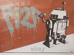 Vintage Star Wars Silkscreen Print on Canvas R2D2 Vandal Series Ryan Callanan