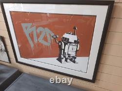 Vintage Star Wars Silkscreen Print on Canvas R2D2 Vandal Series Ryan Callanan