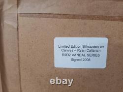 Vintage Star Wars Silkscreen Print on Canvas R2D2 Vandal Series Ryan Callanan