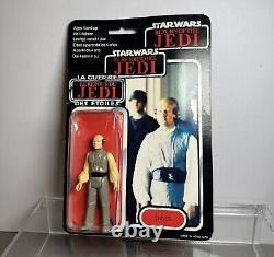 Vintage Star Wars Tri Logo Carded Lobot Figure Palitoy Hong Kong Moc