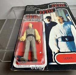 Vintage Star Wars Tri Logo Carded Lobot Figure Palitoy Hong Kong Moc