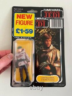 Vintage Star Wars Tri Logo Luke Skywalker Poncho Moc Carded