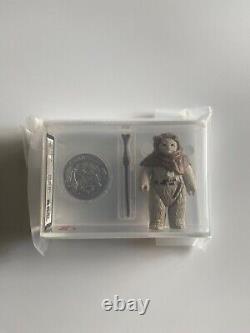 Vintage Star Wars UKG Graded Chief Chirpa Figure & POTF Mail-away Coin