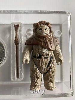 Vintage Star Wars UKG Graded Chief Chirpa Figure & POTF Mail-away Coin
