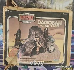 Vintage Star Wars Yoda Dagobah Action Playset with Box 1981 Kenner Incomplete