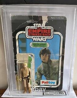 Vintage star wars figure Luke Bespin graded with Palitoy 30 back card back