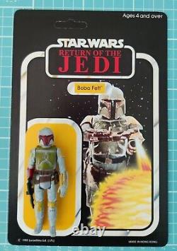 Vintage star wars kenner boba fett hk figure with display case mandalorian jedi