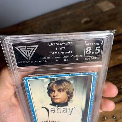 Vintage star wars trading card 1977 luke skywalker 1 graded 8.5 not PSA 8087