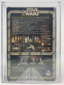 12 Back-a Afa 80 Luke Skywalker Pied De Page Blanc Stand Kenner Vintage Star Wars 1978