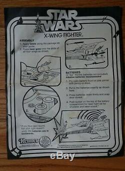 1978 Star Wars X-wing 1er Run Boîte Lp Original Vintage Kenner 38030 1977