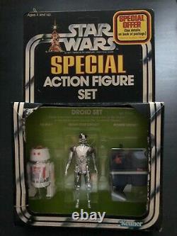 1978 Vintage Kenner Star Wars Droid Jeu D'action Figure 3-pack R5-d4 Dsd Gonk Mib