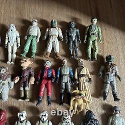 33 X Lot de figurines et véhicules Vintage Star Wars Hoth Droid Ewok Luke Trooper et plus