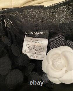 $3600 Chanel Vintage 2004 Crochet Dentelle Blouse Noire 34 36 38 2 4 6 Top Shirt S M