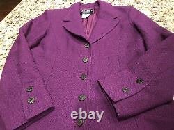 $4130 Chanel Tweed 02a Vintage Logo 38 40 42 6 8 10 Dress Coat Jacket Top Blazer