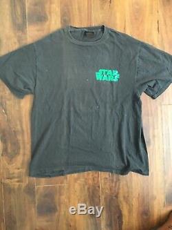 90 Vtg Star Wars Boba Fett Shirt Sz XL Noir Des Années 1990 Changements Tag