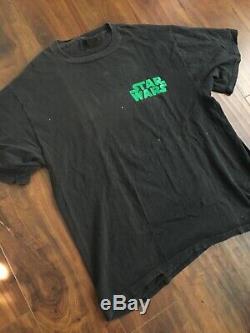 90 Vtg Star Wars Boba Fett Shirt Sz XL Noir Des Années 1990 Changements Tag