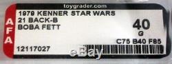 Bannière Boba Fett Afa 40 G De 1979 Vintage Kenner Star Wars 21 Arrière-b # 12117027