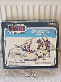 Boîte vintage Star Wars ROTJ Bi Logo Snowspeeder en état proche du MINT et fonctionnant