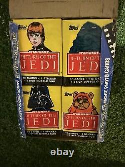 CARDS VINTAGE STAR WARS TOPPS 1983 RETOUR DU JEDI BOÎTE COMPLÈTE 36 PAQUETS DE CIRE