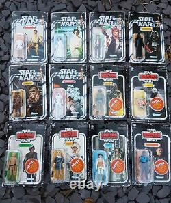 Collection Star Wars Moc Retro Collection Complète Sw Esb Boba Fett Wave 1 2 Cardé Vintage