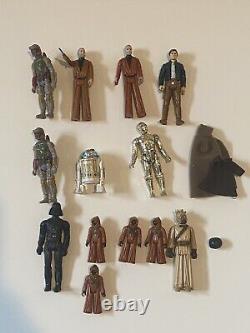 Collection de 51 pièces de Star Wars vintage avec étui Dark Vador (1977-80s)