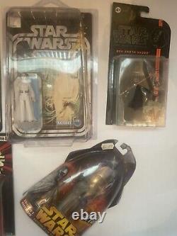 Collection de figurines Star Wars emballées et en vrac, rétro, vintage, lot de 30+ figurines