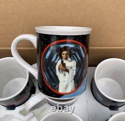 Collection de tasses vintage Star Wars Hamilton Lucasfilm en plein set de 8 neuves