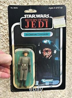 Commandant du Destroyer Stellaire de Star Wars KENNER vintage rare de 1978, figurine de ROTJ sur carte MOC