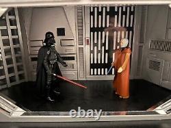 DIORAMA STAR WARS scène de bataille entre Vader et Obi Wan Kenobi ! Éclairage LED ! Vintage