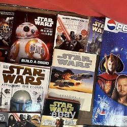 Énorme collection de bundle Star Wars vintage et moderne avec quelques pièces rares : jouets, livres, etc.