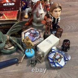 Énorme collection de bundle Star Wars vintage et moderne avec quelques pièces rares : jouets, livres, etc.