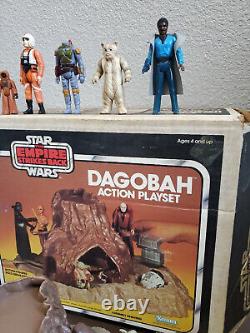 Ensemble de jeu Vintage Kenner Star Wars Dagobah avec emballage d'origine et figurines
