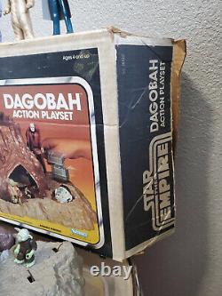 Ensemble de jeu Vintage Kenner Star Wars Dagobah avec emballage d'origine et figurines