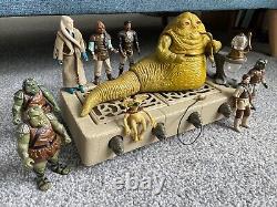 Ensemble de jeu Vintage Star Wars Jabba The Hut complet avec les figurines de Salacious Crumb