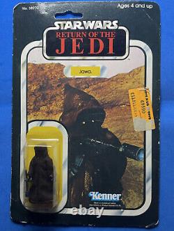 Figurine Jawa vintage Star Wars originale sous blister scellé 1983 Rare MOC