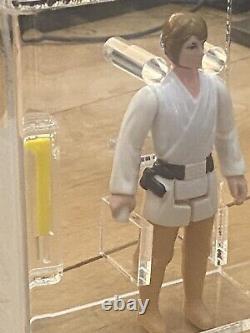 Figurine Star Wars Vintage de Luke Skywalker Farmboy Cheveux Bruns UKG 80 Pas AFA