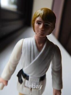 Figurine Star Wars vintage de Luke Farmboy avec cheveux bruns 1977 sans COO en très bon état