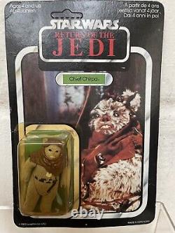 Figurine d'action vintage Star Wars Return Of The Jedi Chef Chirpa Ewok sous emballage cartonné