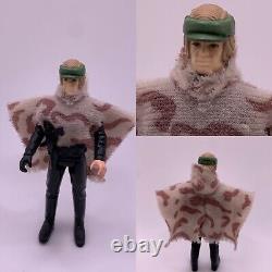 Figurine vintage de Luke Skywalker en poncho de bataille d'Endor de Star Wars Last 17 de 1985 sans logo.